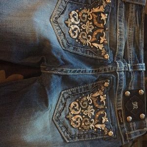 Miss me blue jeans cuffed capri size 27